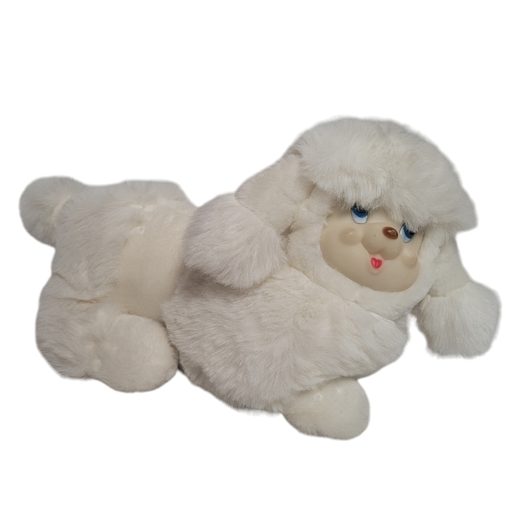 Dan Dee VTG Rubber Face Poodle Plush Stuffed Animal No Puppies 16"